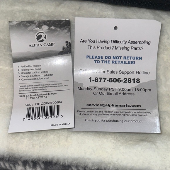 Alpha Camp Padded Stadium Arm Chair - Picture 4 of 4